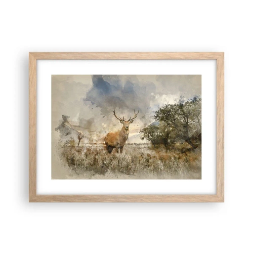 Plakat i ramme af lyst egetræ - Værdighed - styrke - værdighed - 40x30 cm