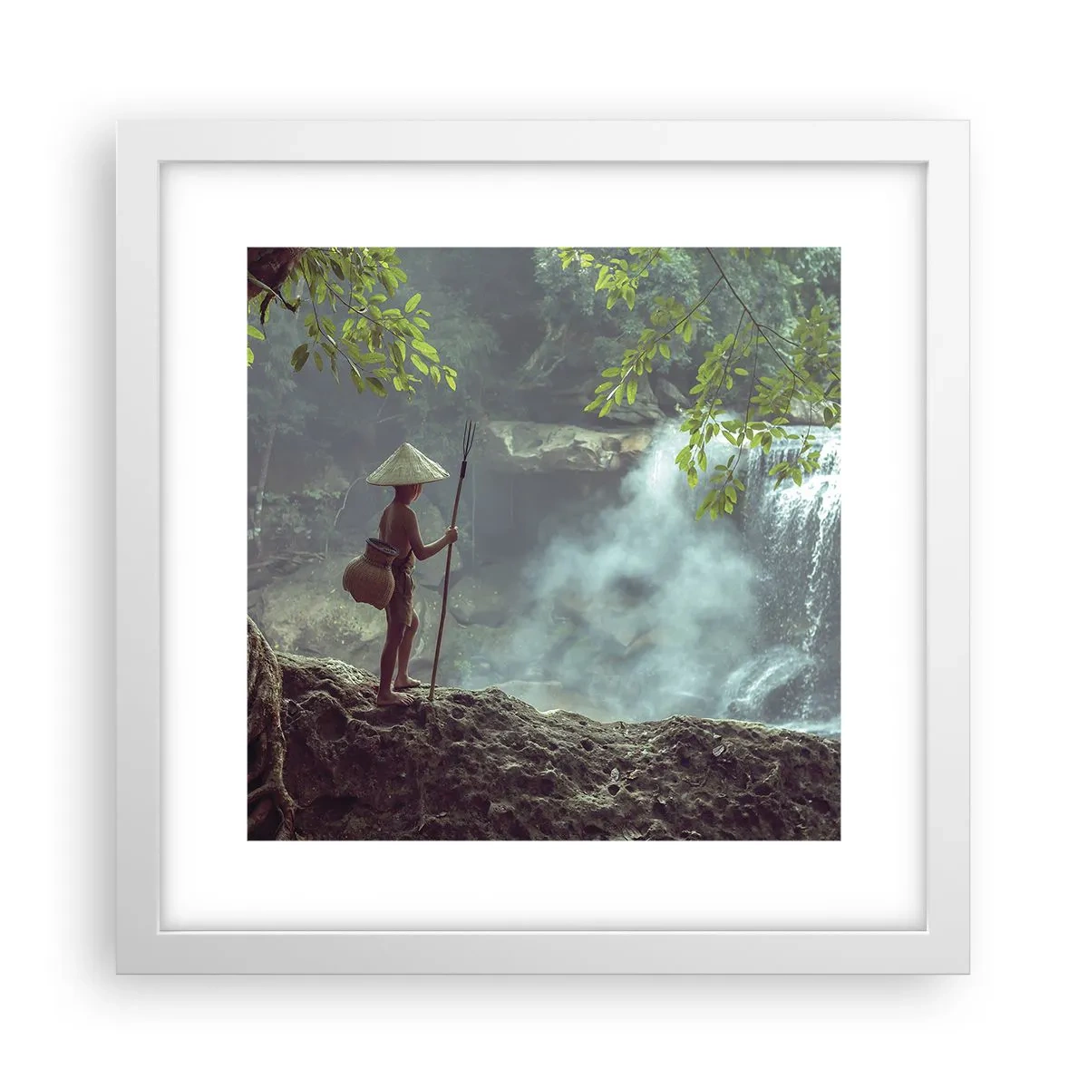 Plakat i hvid ramme - Venlig med naturen - 30x30 cm