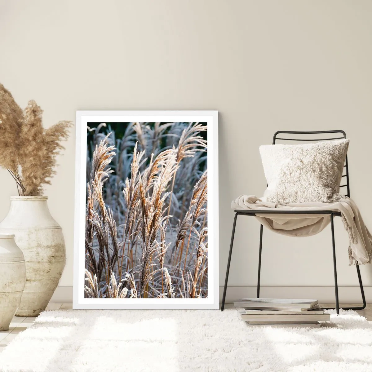 Plakat i hvid ramme - Pyntet med frost - 50x70 cm