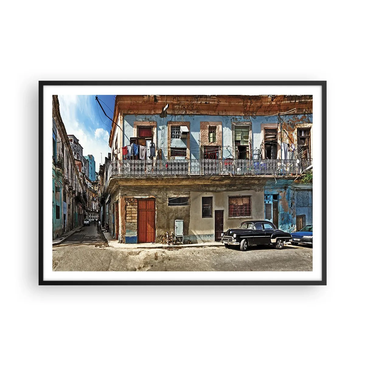 Plakat i sort ramme - Havana stemning - 100x70 cm
