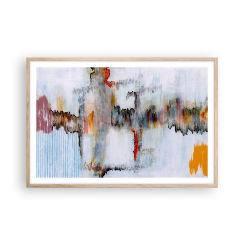 Plakat i ramme af lyst egetræ - En pind på vandet - 91x61 cm