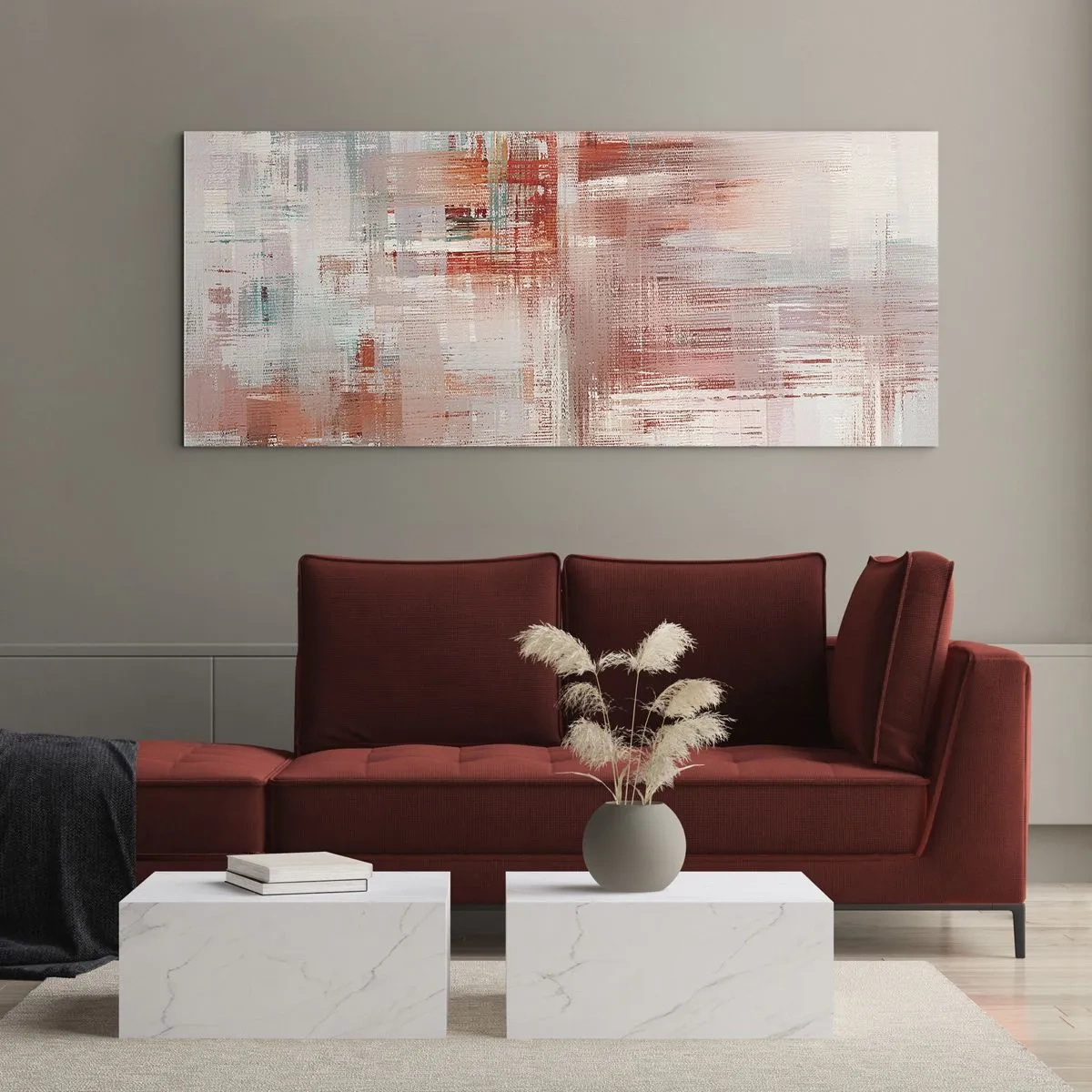 Billede på glas - Diset. Hvor er dog det lyserødt - 140x50 cm