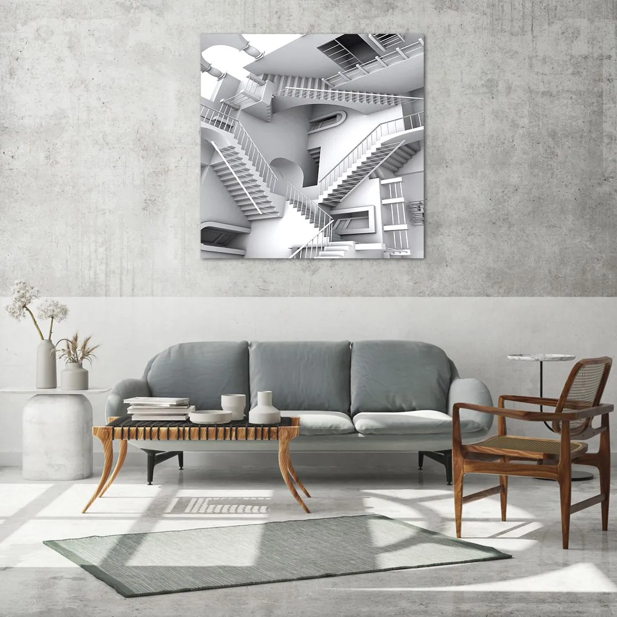 Billede på glas - Rummets paradokser - 60x60 cm