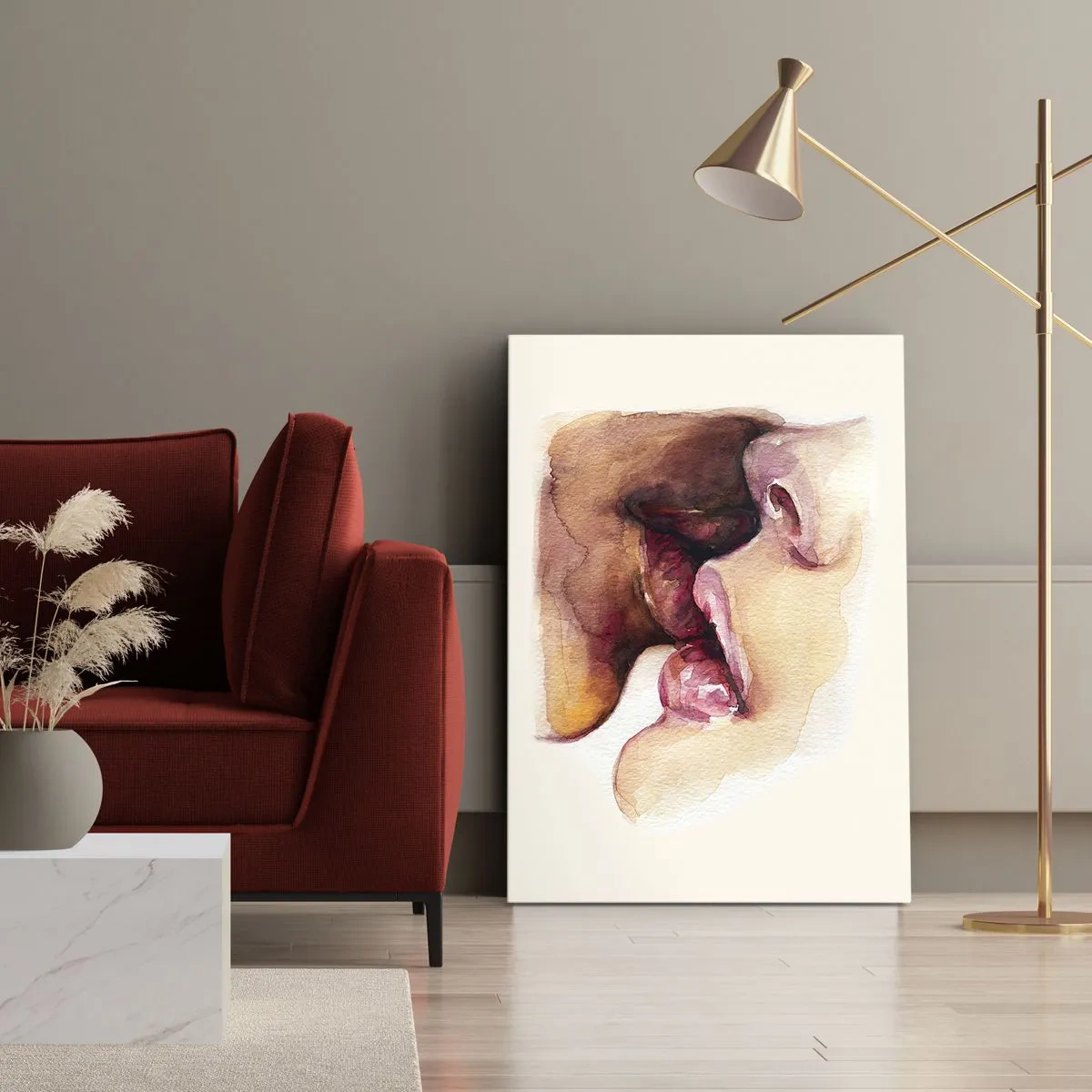 Lærredstryk - Billede på lærred - Som nat og dag, jord og himmel - 70x100 cm