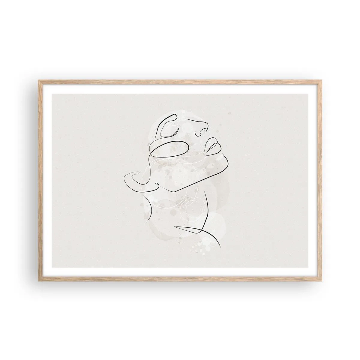 Plakat i ramme af lyst egetræ - Skitse af drømmen - 100x70 cm