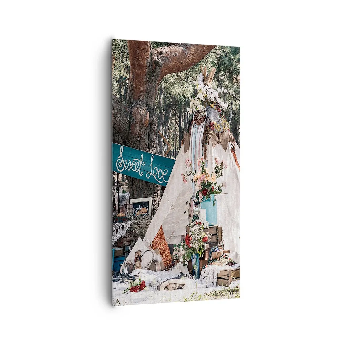 Lærredstryk - Billede på lærred - Make love… - 65x120 cm