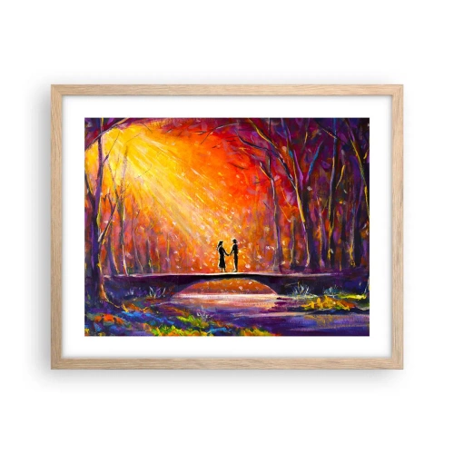 Plakat i ramme af lyst egetræ - Himlen elsker dem også - 50x40 cm