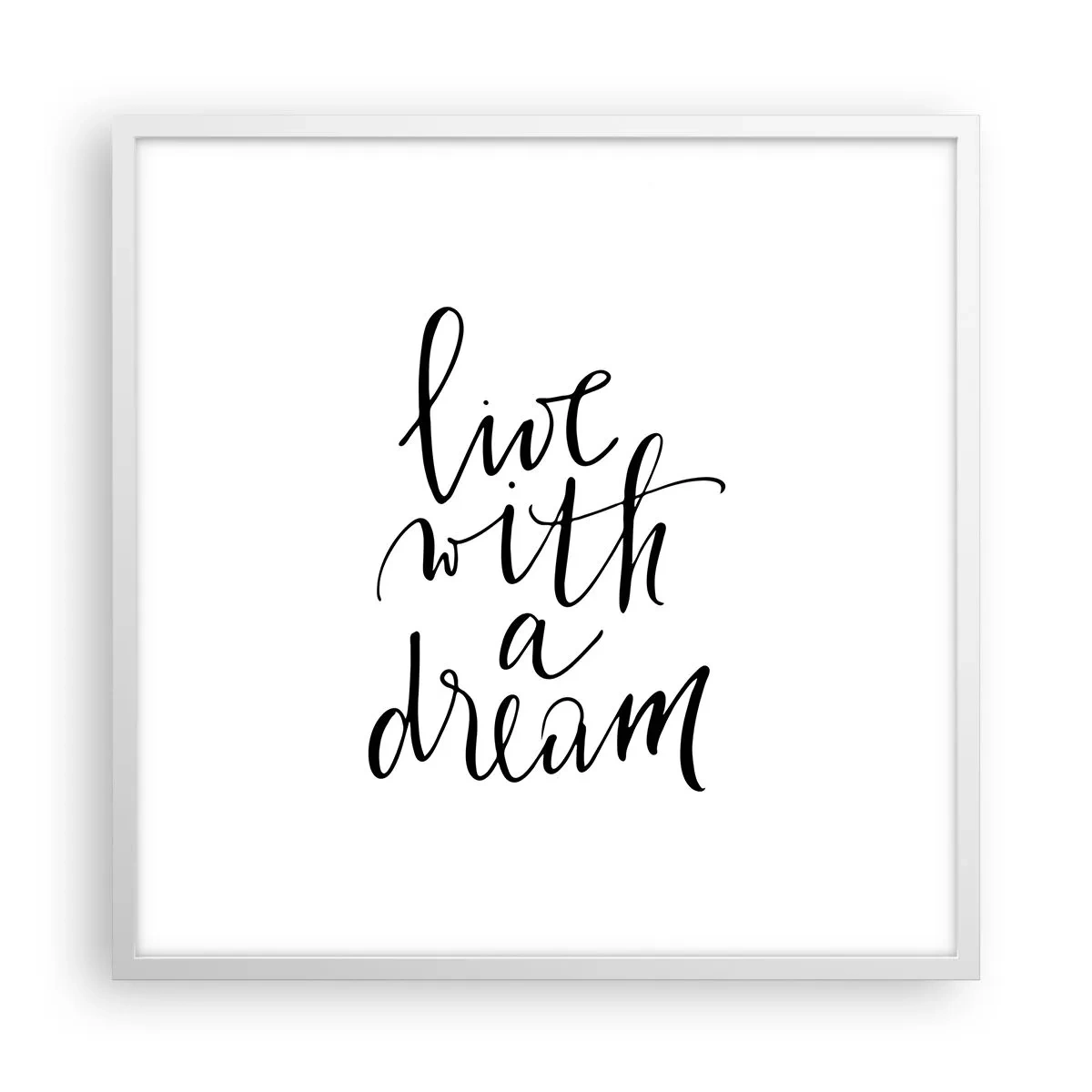 Plakat i hvid ramme - Of course - 60x60 cm