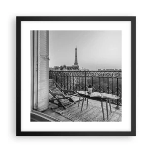 Plakat i sort ramme - Eftermiddag i Paris - 40x40 cm