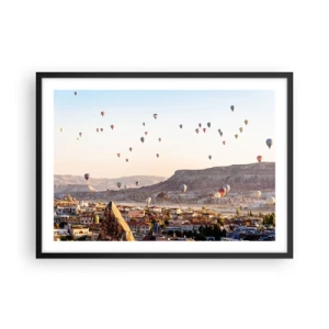 Plakat i sort ramme - Som skibe på himlen - 70x50 cm