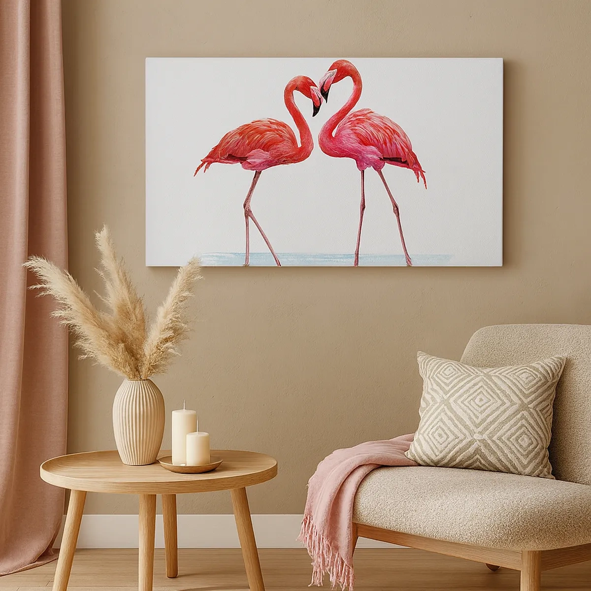 Lærredstryk - Billede på lærred - Lyserødt randez-vous - 30x30 cm