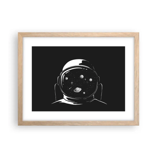 Plakat i ramme af lyst egetræ - Flot udsigt - 40x30 cm