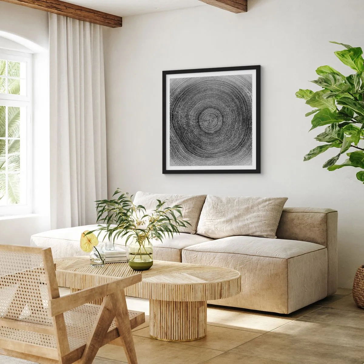 Plakat i sort ramme - Et tegn på tiden - 50x50 cm