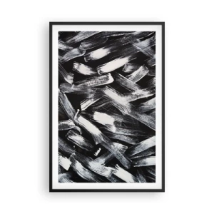 Plakat i sort ramme - Abstraktion i den industrielle ånd - 61x91 cm