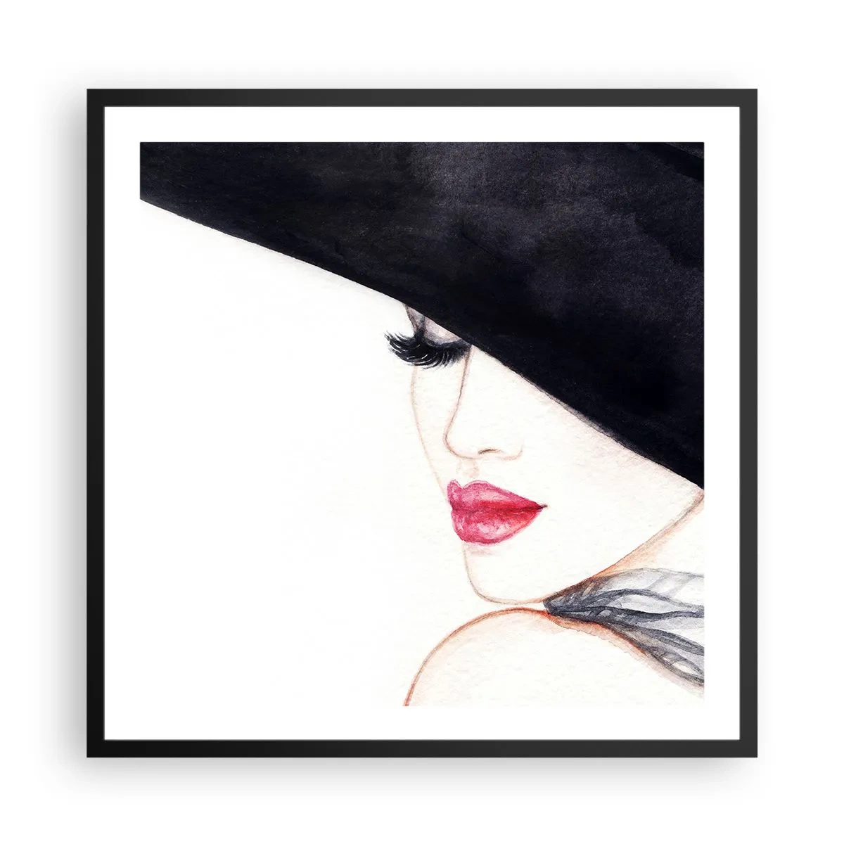 Plakat i sort ramme - Elegance og sensualitet - 60x60 cm