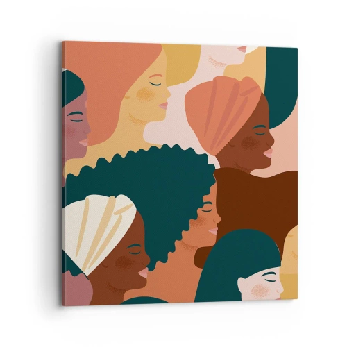 Lærredstryk - Billede på lærred - Kun kvindelighed - 70x70 cm