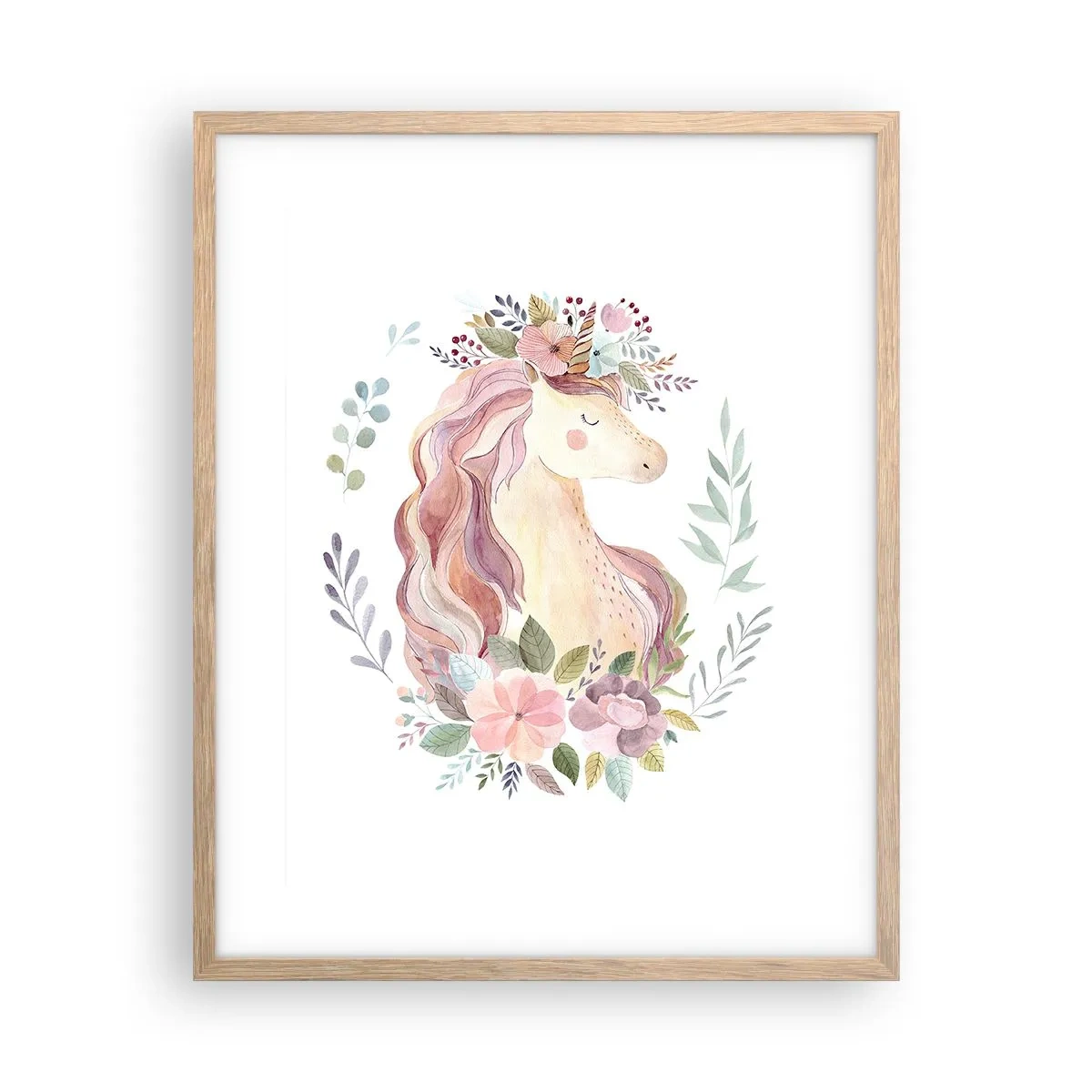 Plakat i ramme af lyst egetræ - En invitation til eventyrets verden - 40x50 cm