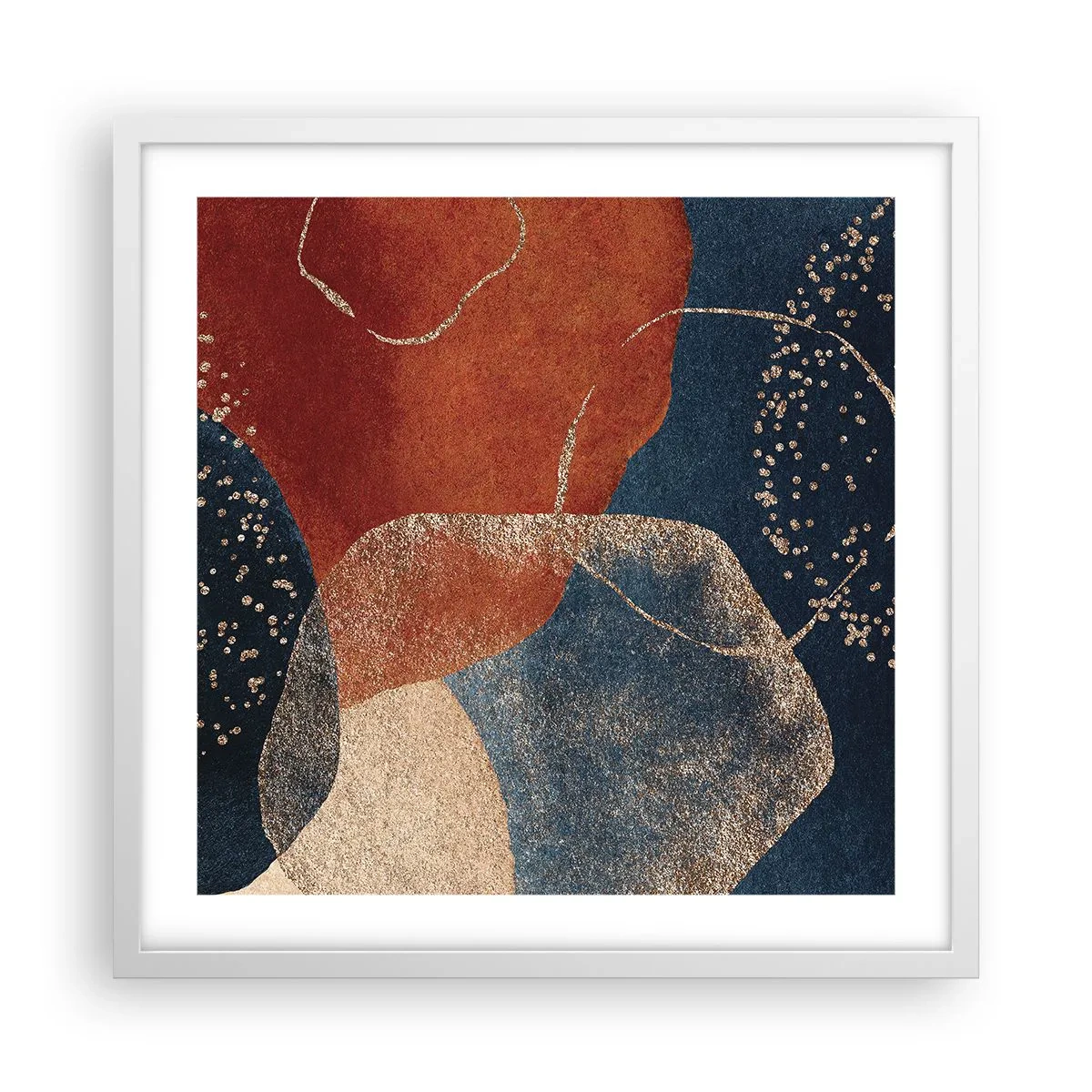 Plakat i hvid ramme - Lethed i tilværelsen - 50x50 cm