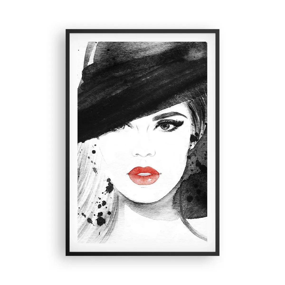 Plakat i sort ramme - Dame i sort - 61x91 cm