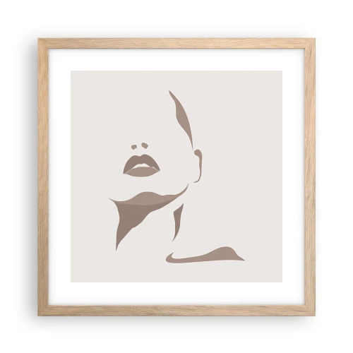 Plakat i ramme af lyst egetræ - Skabt af lys og skygge - 40x40 cm