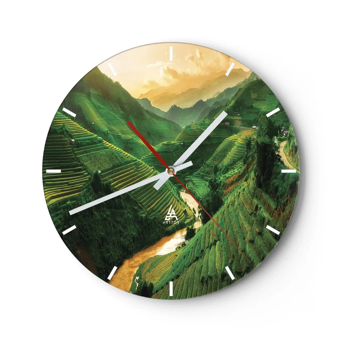 Vægur, Uret - Vietnamesisk dal - 40x40 cm