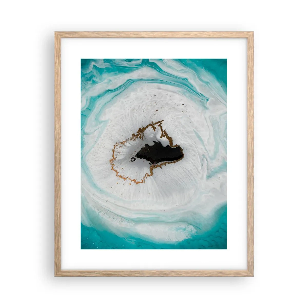 Plakat i ramme af lyst egetræ - Kom indenfor - 40x50 cm