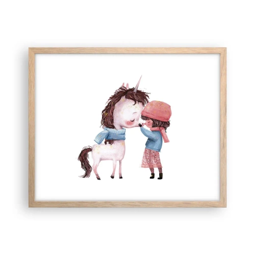 Plakat i ramme af lyst egetræ - En vinterhistorie - 50x40 cm