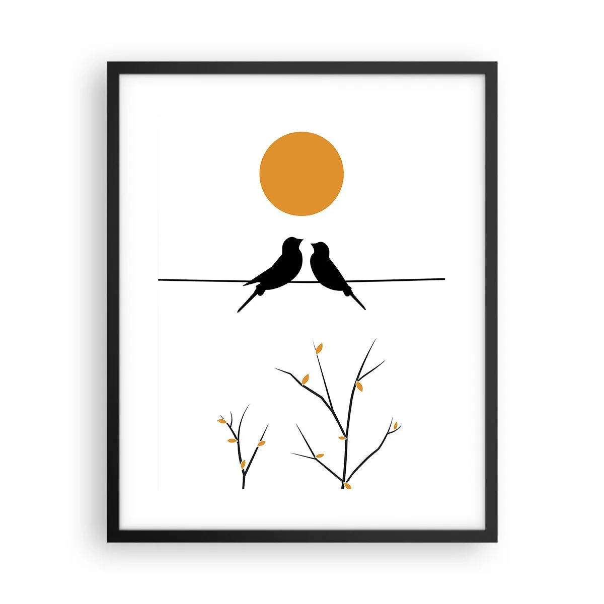 Plakat i sort ramme - Nattergal - 40x50 cm