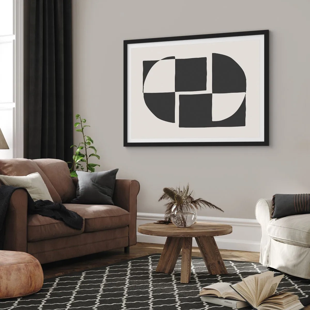 Plakat i sort ramme - Antitese - syntese - 100x70 cm