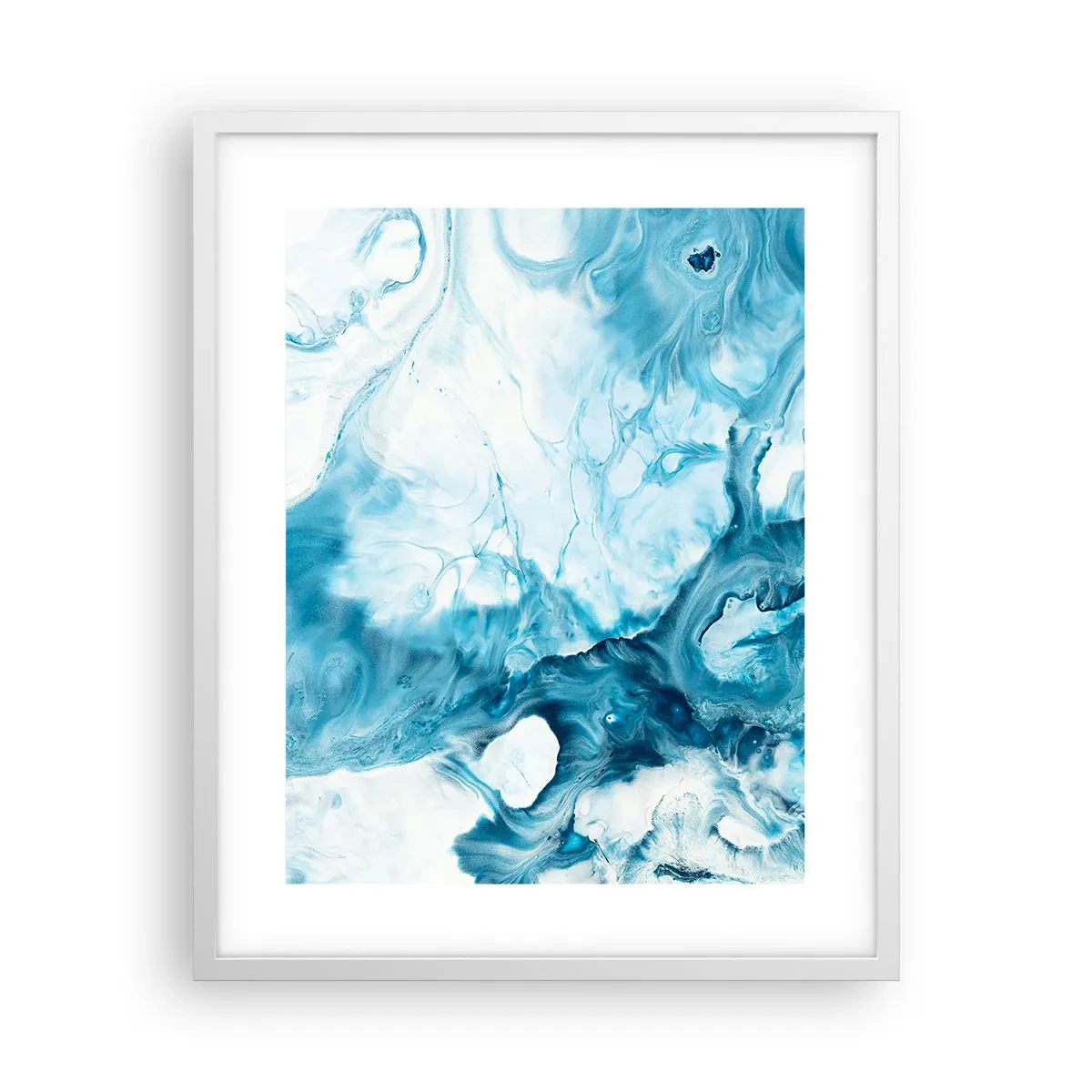 Plakat i hvid ramme - Blå koncert - 40x50 cm