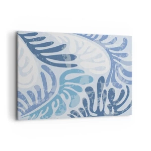 Lærredstryk - Billede på lærred - Blå bregner - 100x70 cm