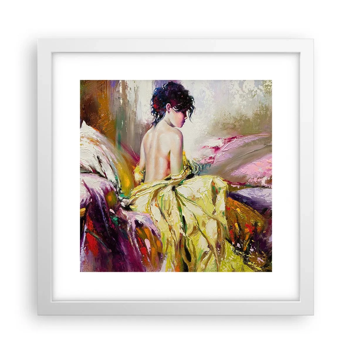 Plakat i hvid ramme - Mellem munden og kanten af ​​bægeret - 30x30 cm