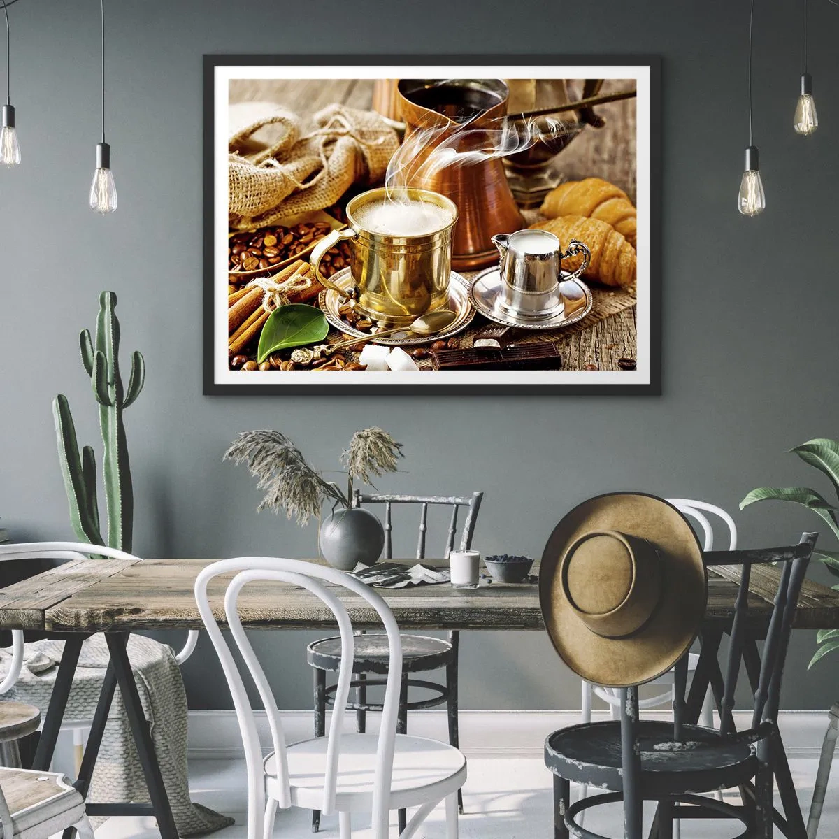 Plakat i sort ramme - Hav en dejlig dag! - 70x50 cm