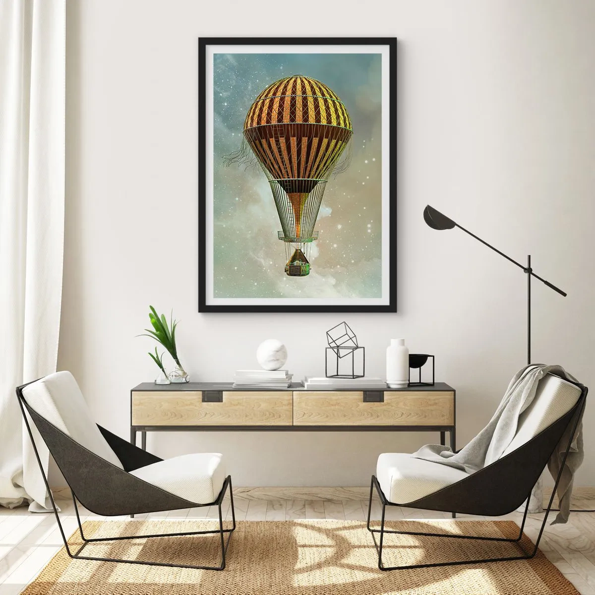 Plakat i sort ramme - Banebrydende flyvninger - 50x70 cm