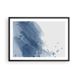 Plakat i sort ramme - Blå tyl - 70x50 cm