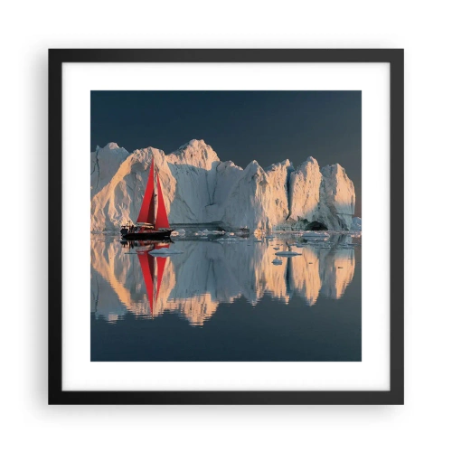 Plakat i sort ramme - På kanten af verden - 40x40 cm