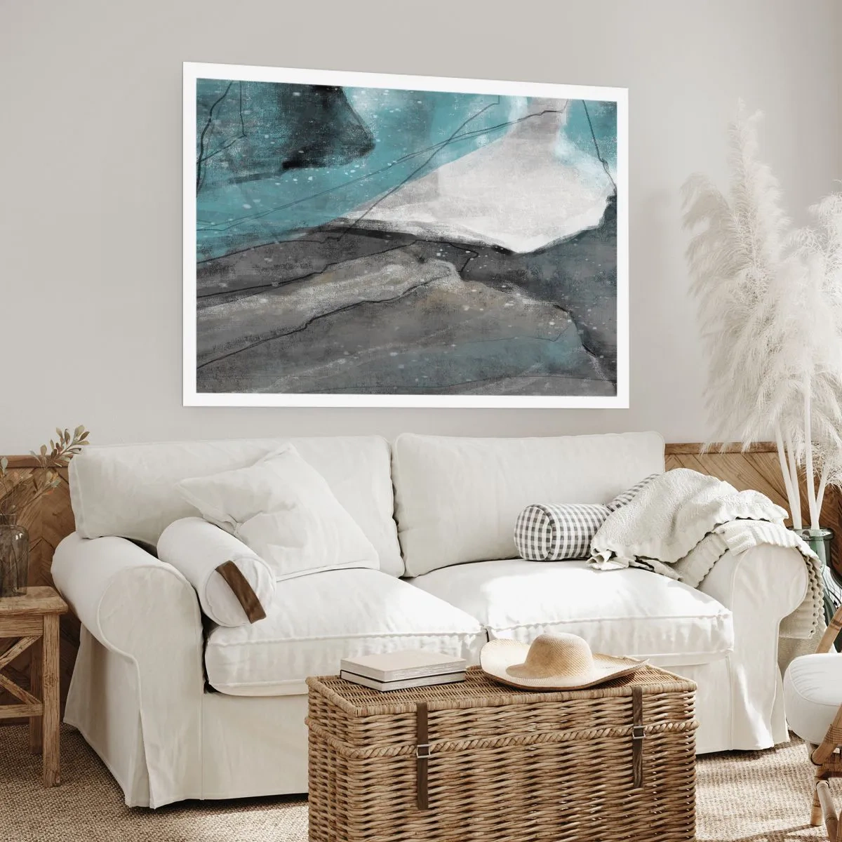 Plakat - Abstraktion: klipper og is - 70x50 cm