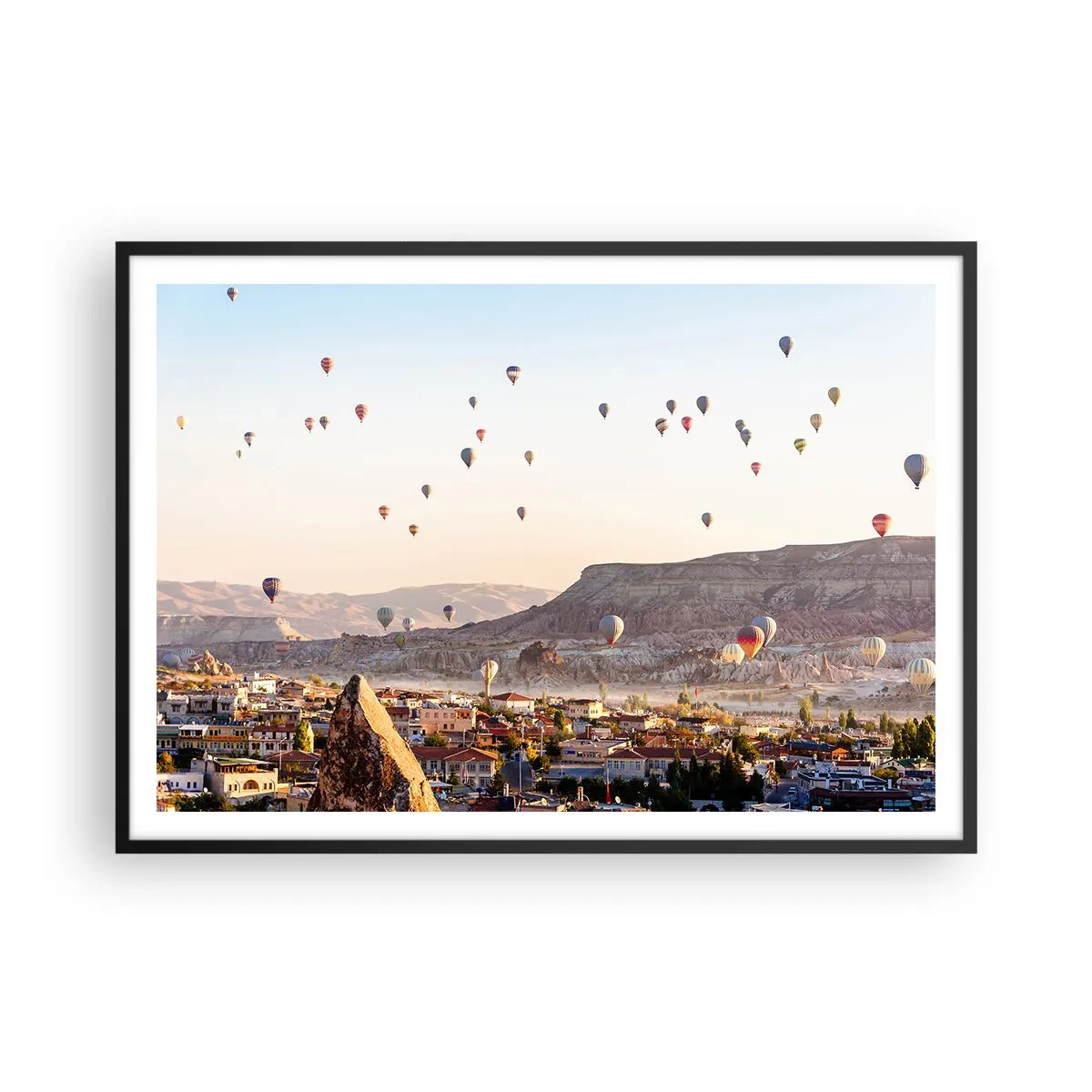 Plakat i sort ramme - Som skibe på himlen - 100x70 cm