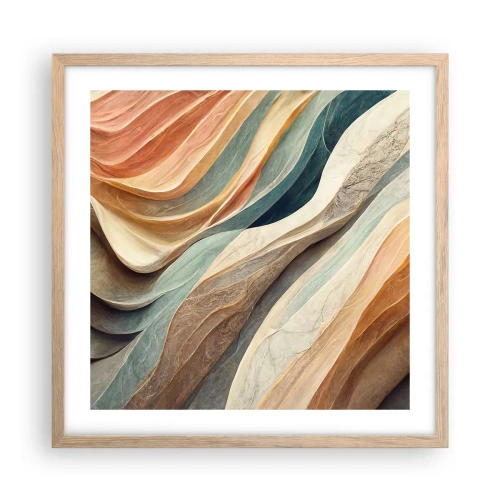 Plakat i ramme af lyst egetræ - Øjeblikke før forandring - 50x50 cm