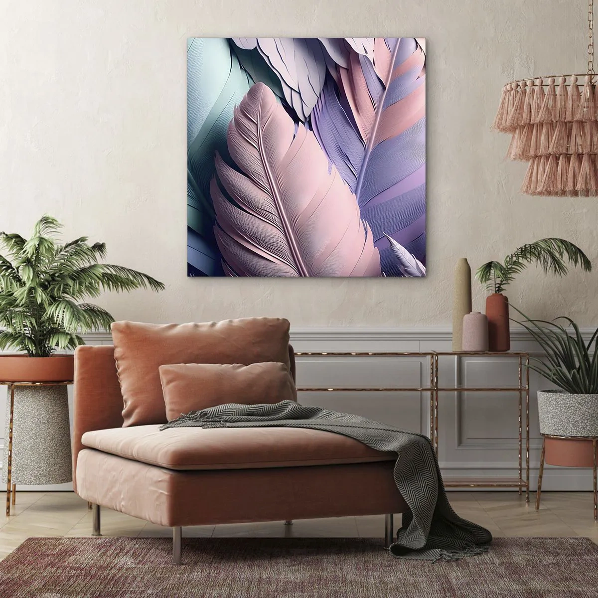 Lærredstryk - Billede på lærred - Chik fugl - 60x60 cm