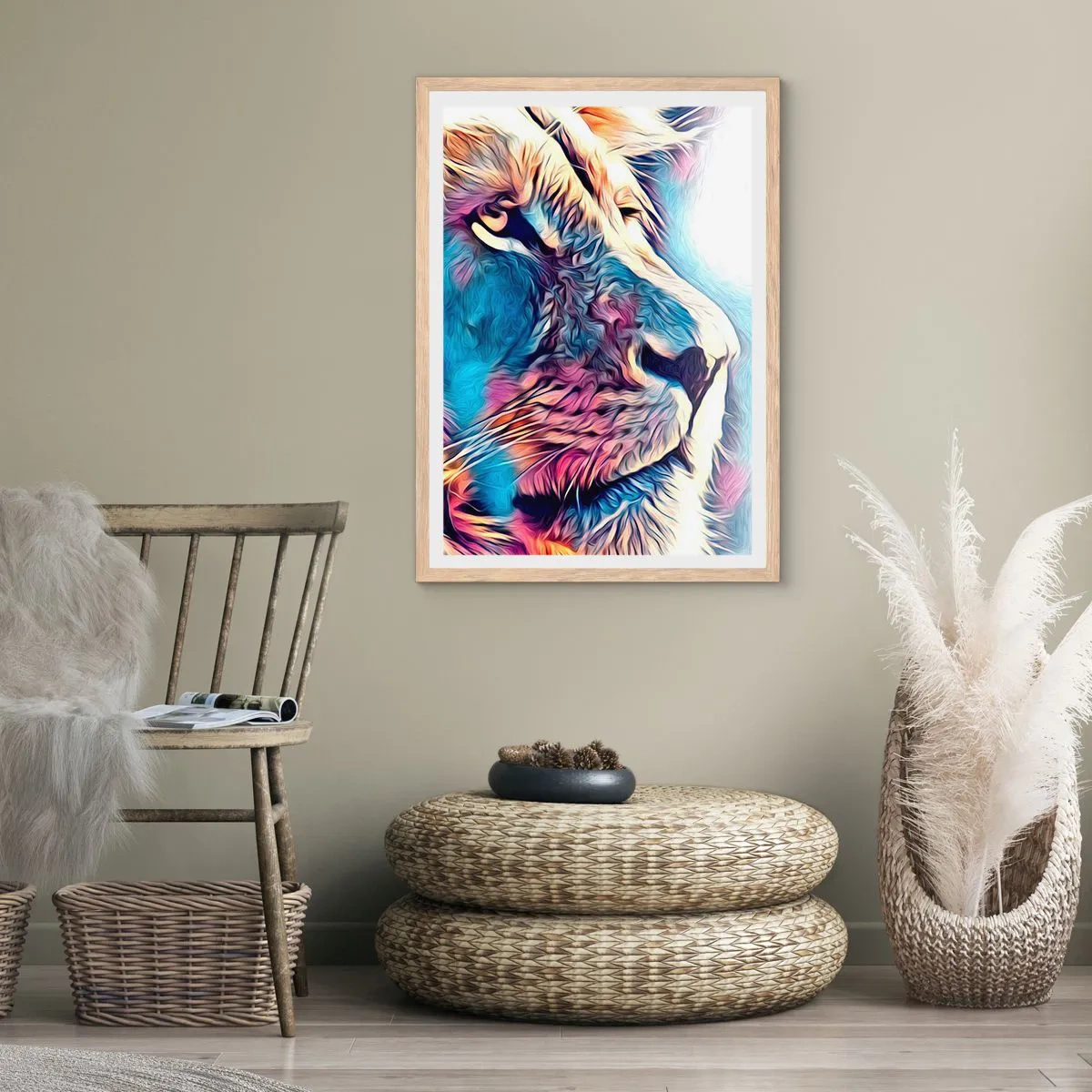 Plakat i ramme af lyst egetræ - Naturens visdom - 70x100 cm