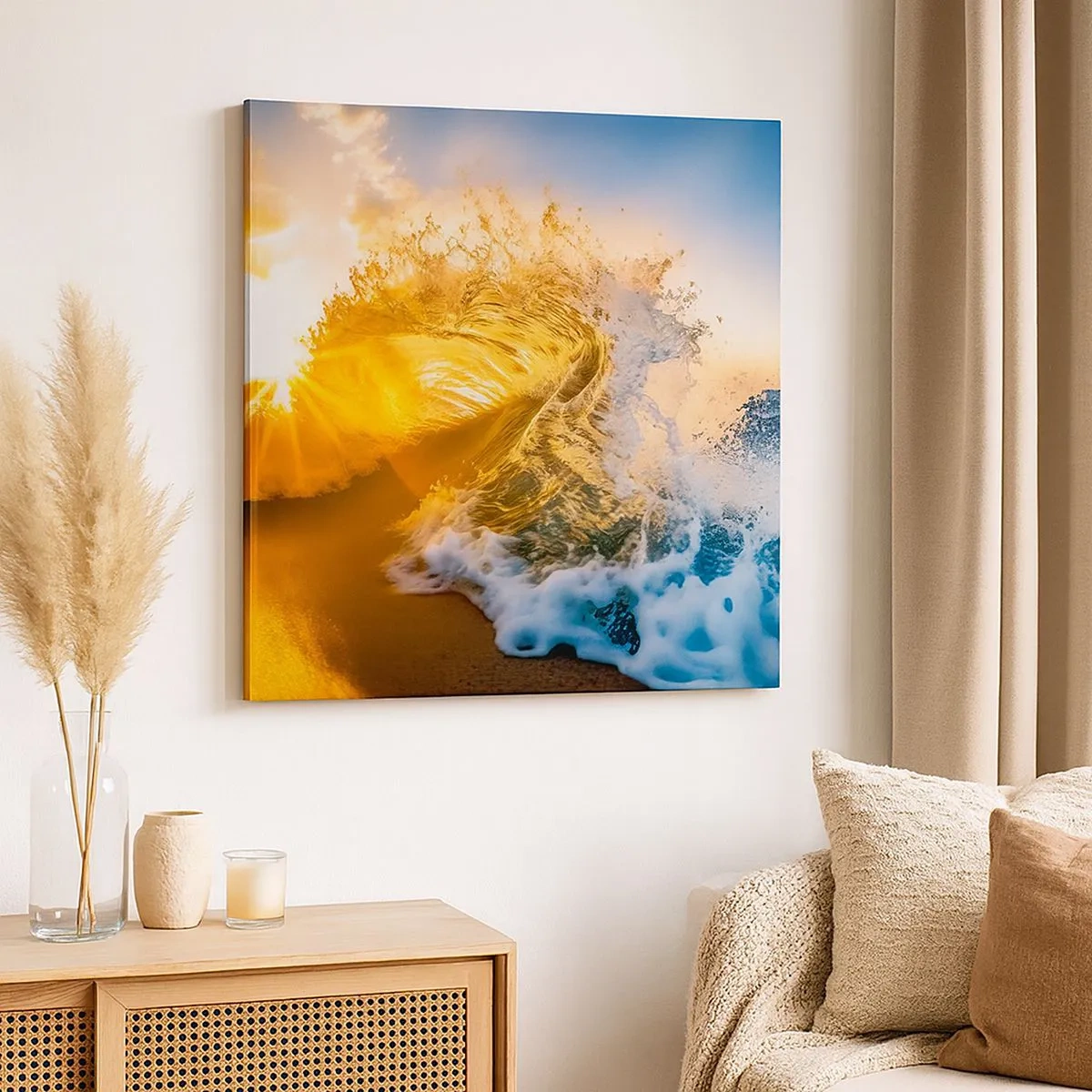 Lærredstryk - Billede på lærred - Leg på sandet - 30x30 cm