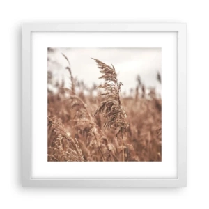 Plakat i hvid ramme - Efteråret er allerede på markerne - 30x30 cm