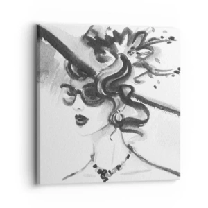 Lærredstryk - Billede på lærred - Dame med karakter - 30x30 cm