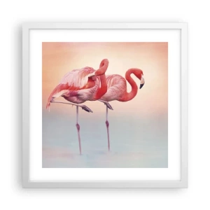 Plakat i hvid ramme - I farven af den nedgående sol - 40x40 cm