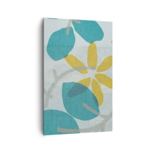 Lærredstryk - Billede på lærred - Blandt azurblå blade - 80x120 cm
