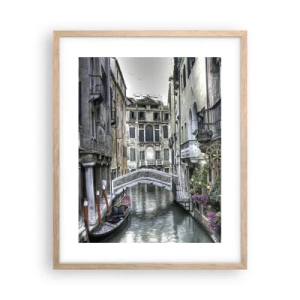 Plakat i ramme af lyst egetræ - I århundreder i tavs drømmeri - 40x50 cm