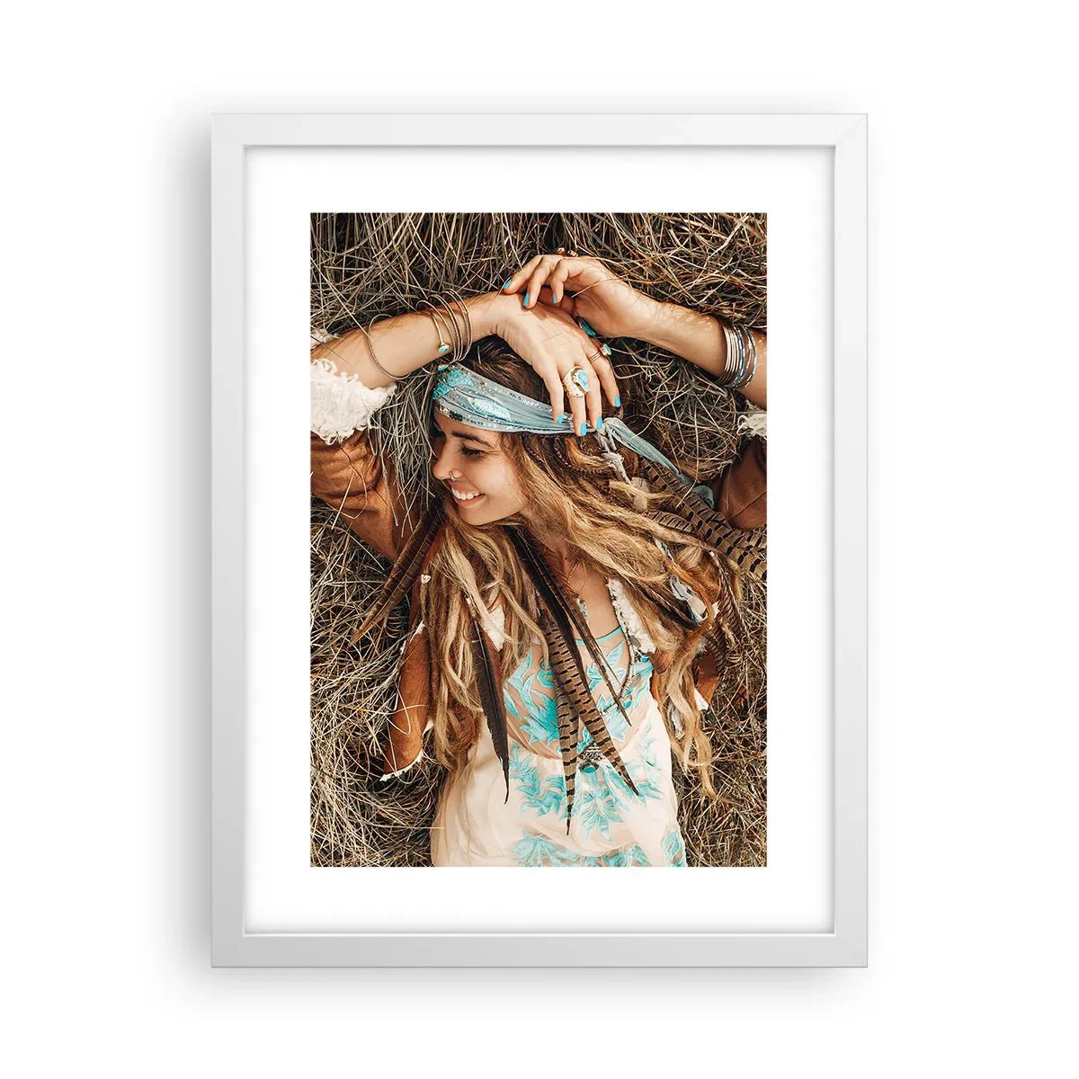 Plakat i hvid ramme - På vej til kærlighedens sommer - 30x40 cm