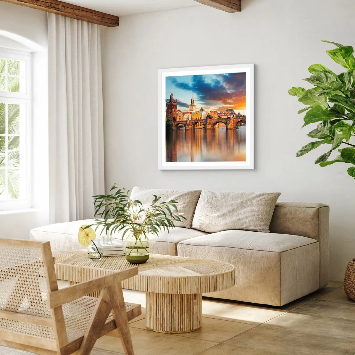 Plakat i hvid ramme - Smukt for evigt - 40x40 cm