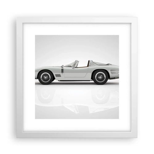 Plakat i hvid ramme - Løftet om sjov - 30x30 cm